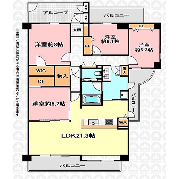 ラミーユ浦和ハイライズセカンド・キャッスル(4LDK) 1階の間取り図