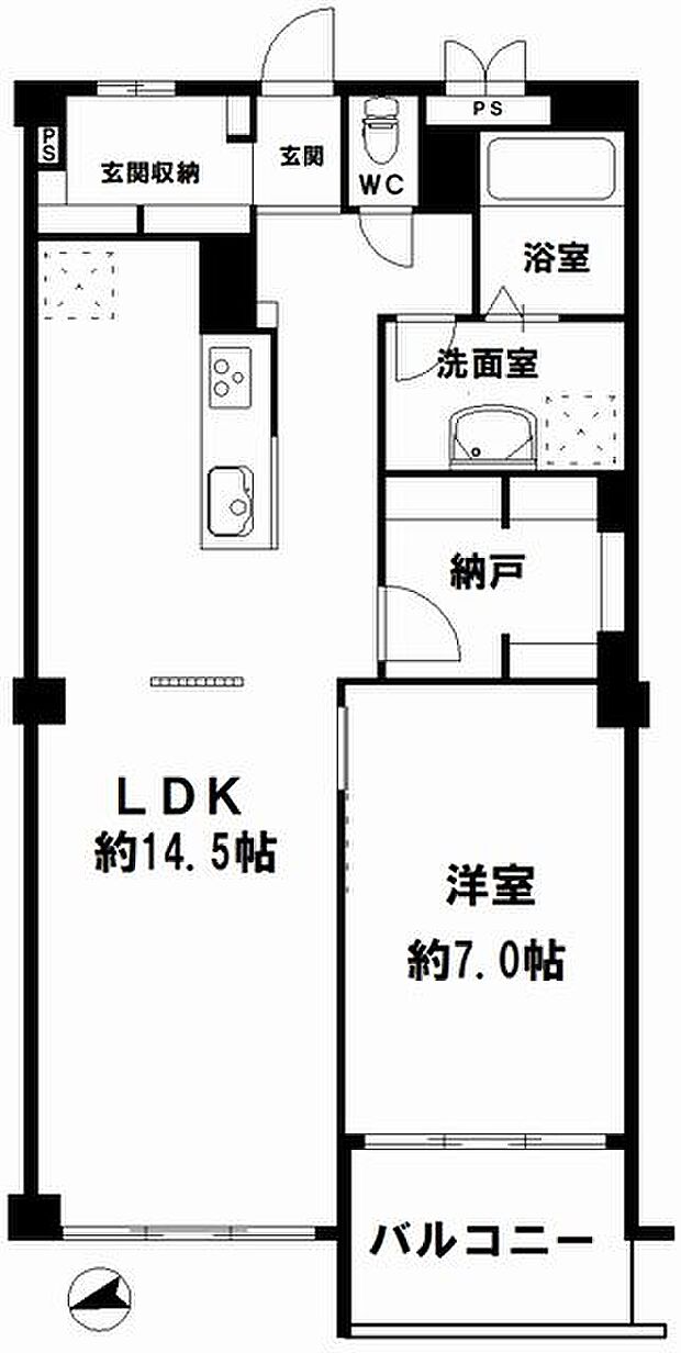 北堀江コーポ(1SLDK) 10階の間取り図