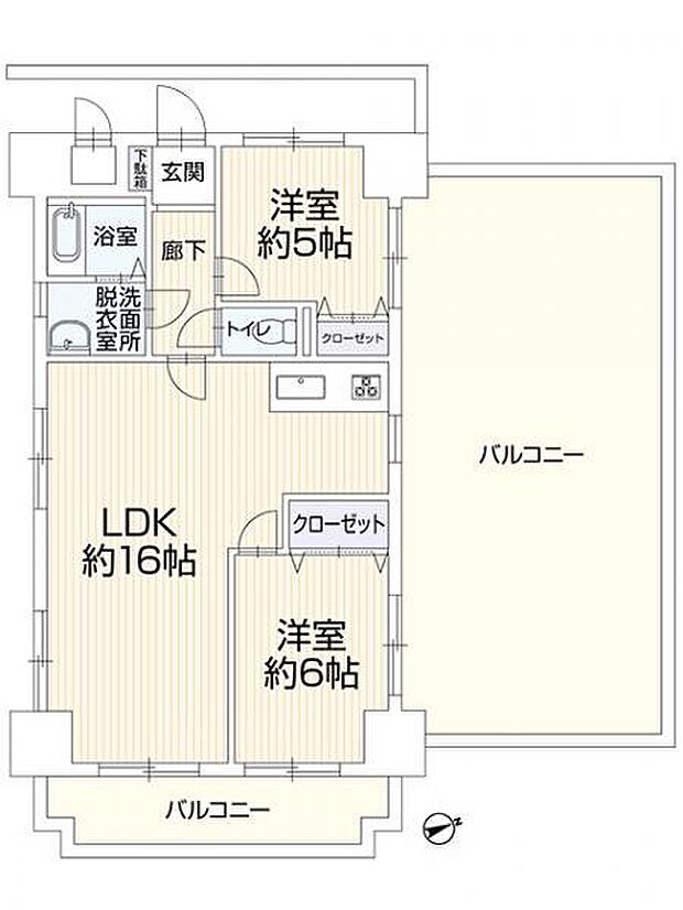 サンハロー湘南台　リフォーム四方角住戸(2LDK) 4階/406の内観