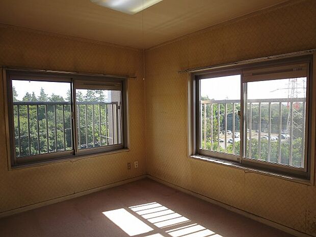 2面採光の6帖洋室、窓からは緑が望めます