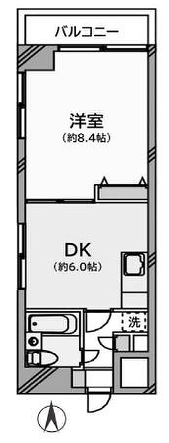 ＪＲ南武線 平間駅まで 徒歩3分(1DK) 2階の間取り図