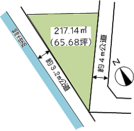 加須市北下新井1丁目　中古戸建　庭が三角形ですが敷地が広く、車は３台駐車可能です