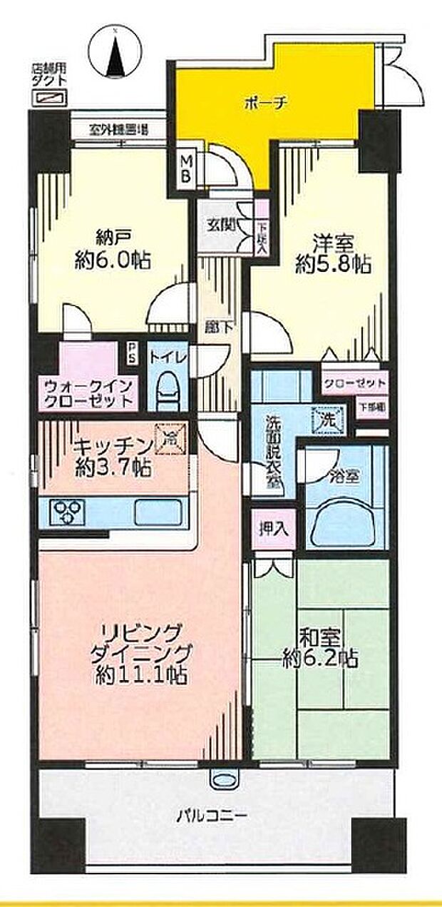 ユニーブル武蔵小金井モアグランディア(2SLDK) 10階の間取り図