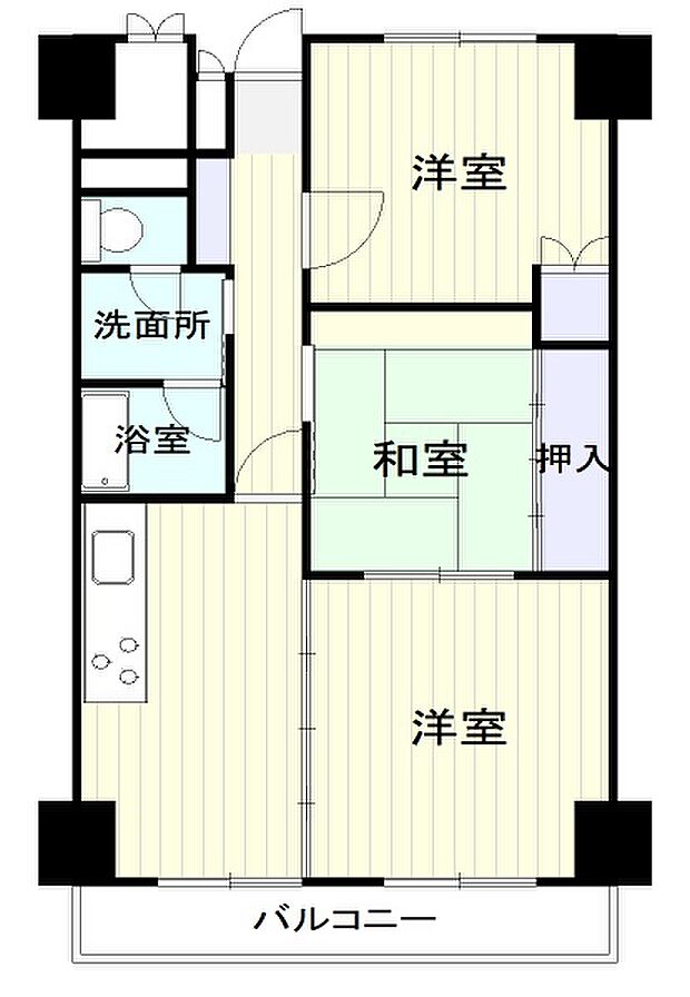 仙台東ハイツ(3DK) 3階/312の内観