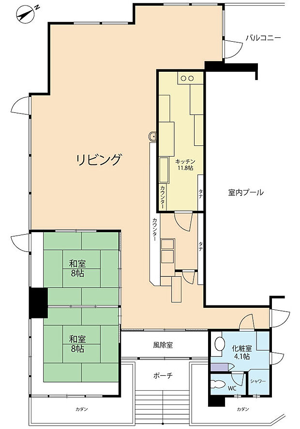 マリンリゾートマンションA-1(3K) 1階/101の内観