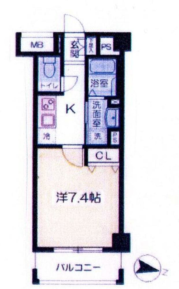 ライジングプレイス八王子みなみ野(1K) 2階の間取り図