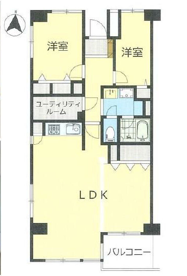 本厚木リバーサイドマンション弐番館(2SLDK) 1階の間取り図