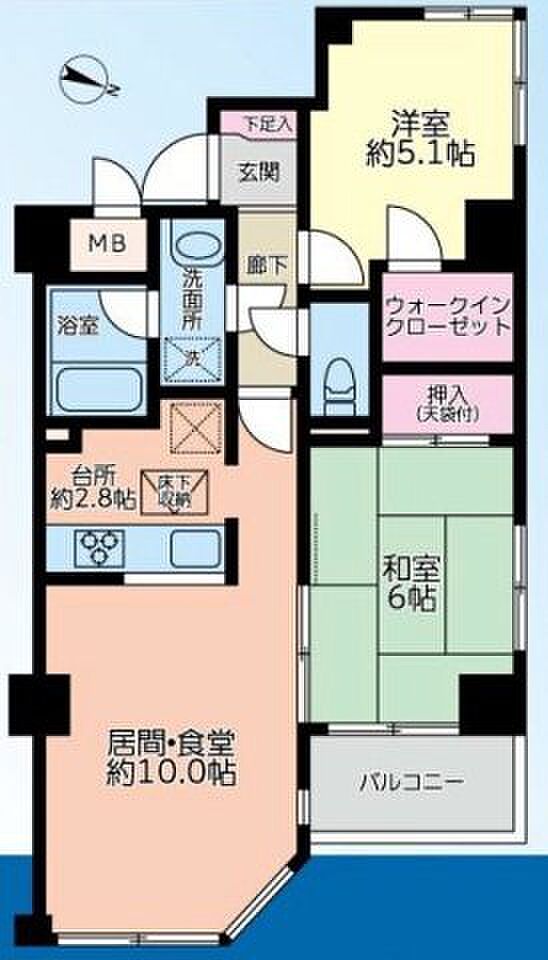 町田ガーデンハウス(2LDK) 1階の間取り図