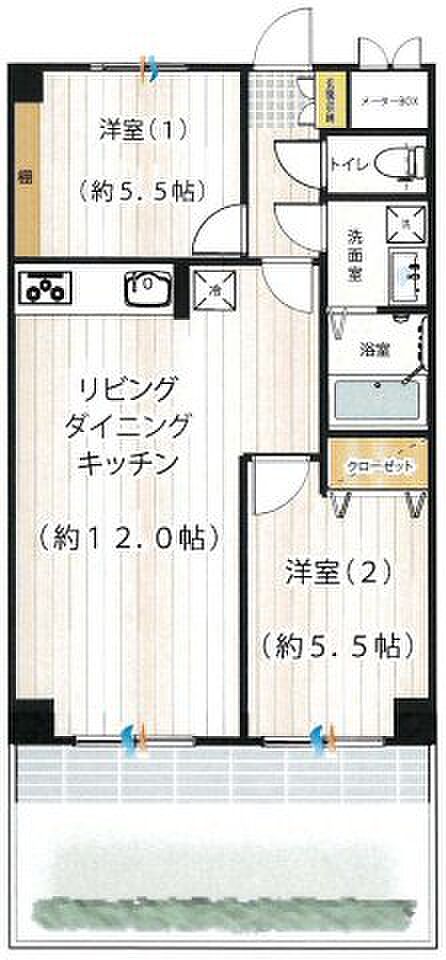 ライオンズマンション東林間の間取り