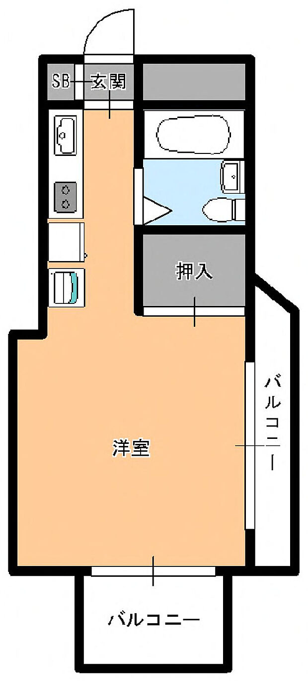 ホワイトウィング片倉II(1R) 3階の内観