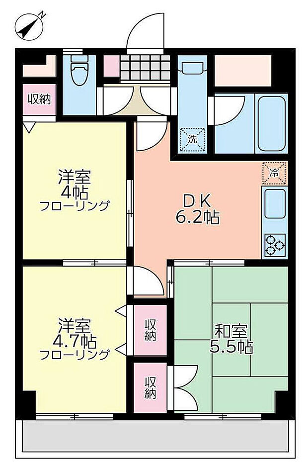 キャトルセゾン下九沢の間取り