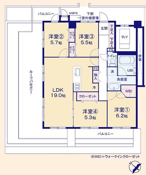 日神パレステージ町田III(4LDK) 5階の間取り図