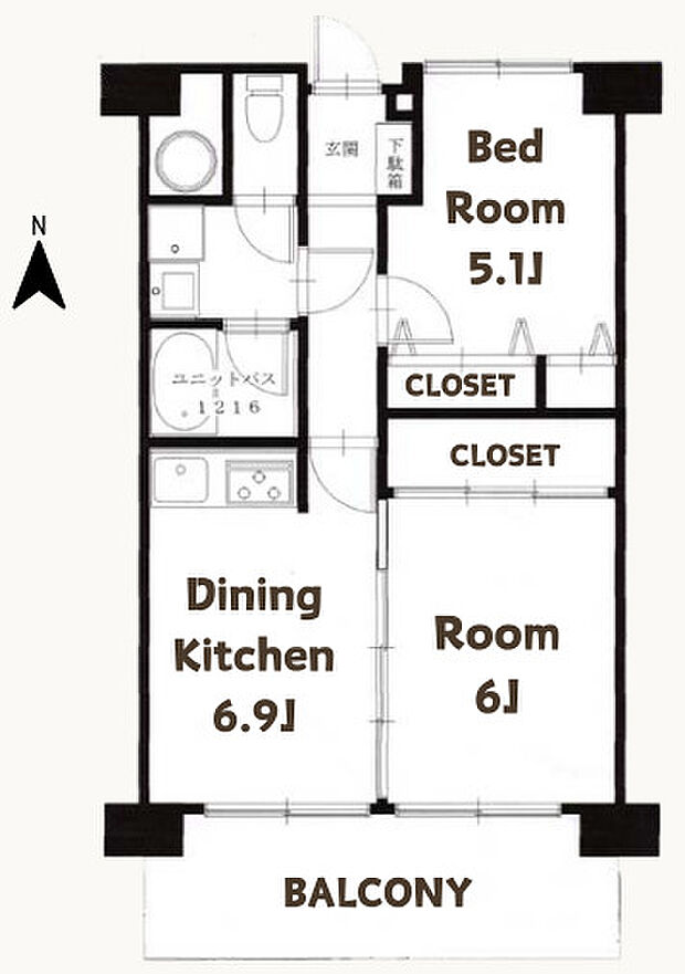 中古戸建2DKは、夫婦2人の生活に必要なスペースを、経済的な価格で、手に入れることが出来ます。少し広めのダイニングキッチンと2つの区切られた部屋があれば、寝室や書斎など、お部屋の用途が広がります。