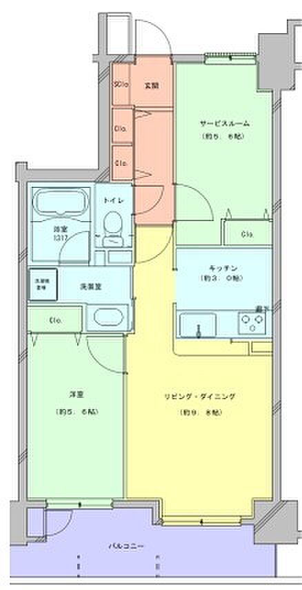 レーベンハイム三郷駅前トゥーレ(1SLDK) 2階/202の間取り図