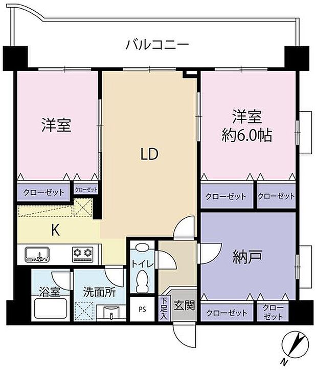 世田谷台ピロティ(2SLDK) 3階の間取り図