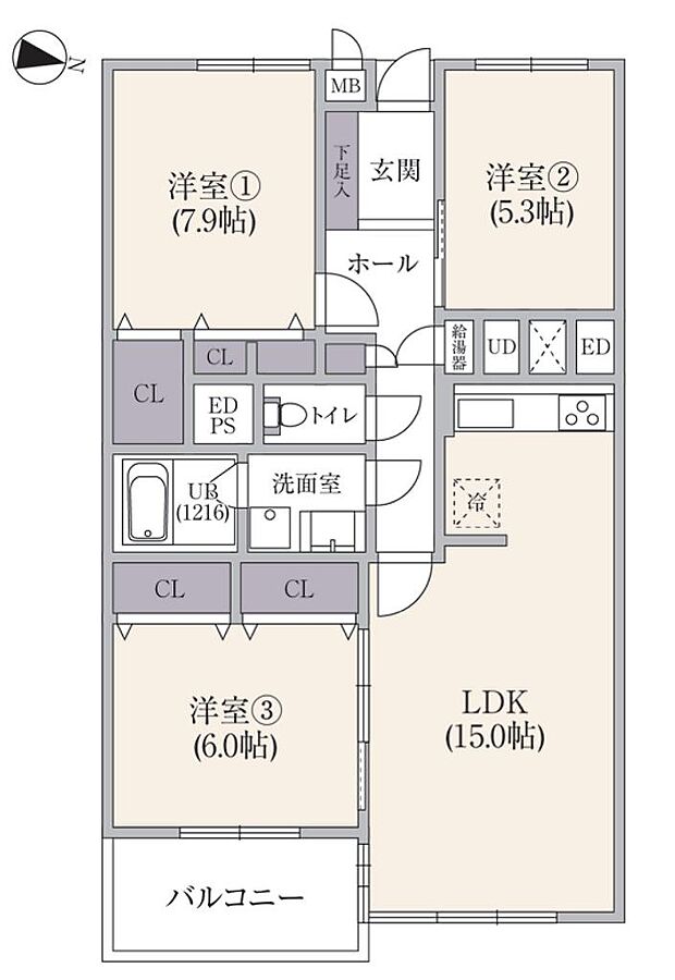 東急東横線 都立大学駅まで 徒歩15分(3LDK) 2階の内観