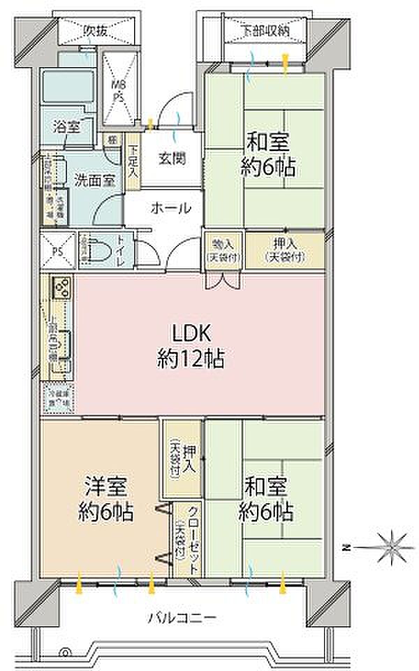 ■間取り：3LDK、専有面積：71.98平米、バルコニー面積：10.53平米　※図面と現状が相違する場合は、現状を優先とします。　※家具、小物は販売価格に含まれておりません。