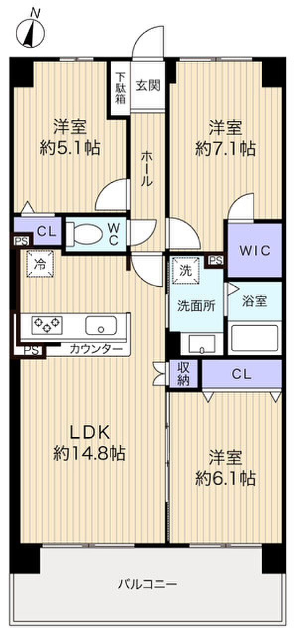 ソフィア習志野台(3LDK) 2階の間取り図