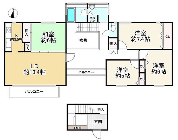 神戸ヒルズIV(4LDK) 9階の間取り図