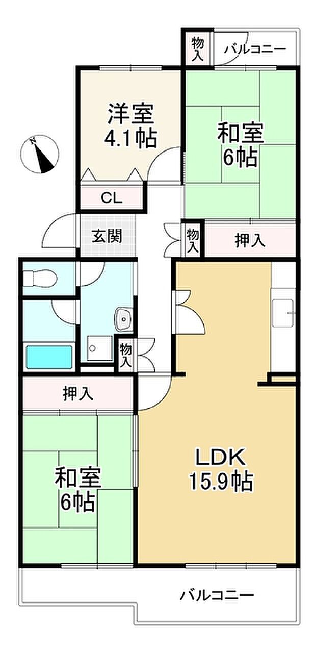 鈴蘭泉台第一住宅3号棟(3LDK) 5階の内観