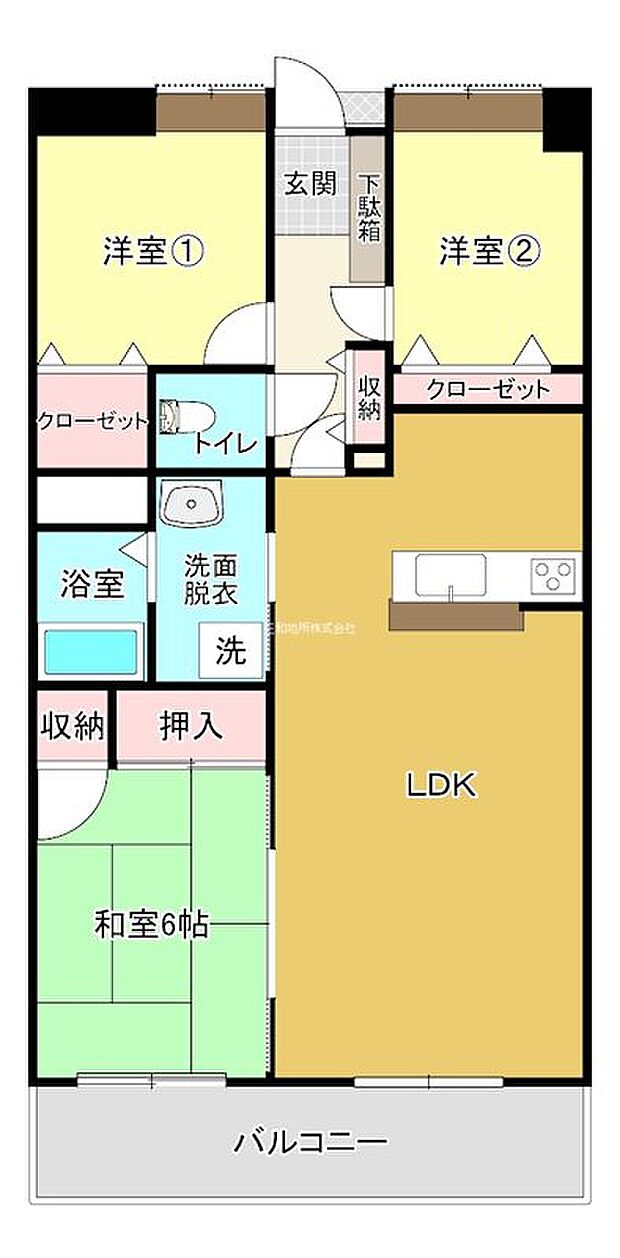 グランドパレス新下関II(3LDK) 11階の間取り図