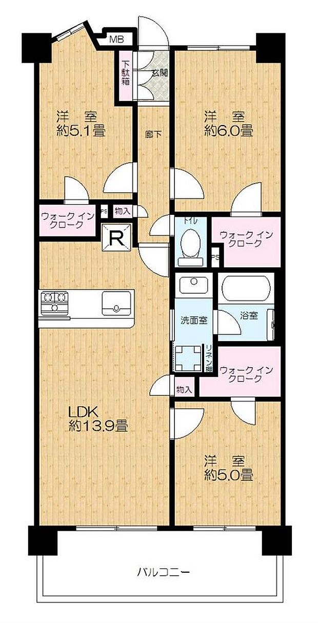サンクレイドル東武練馬弐番館(3LDK) 2階の間取り図