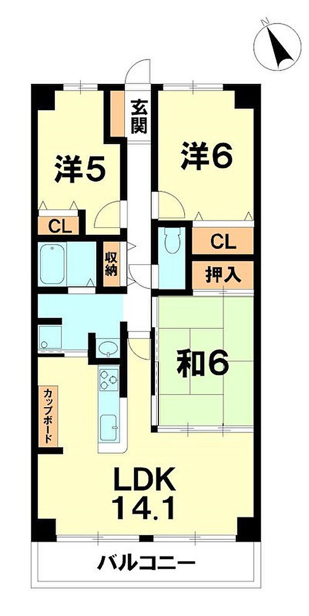 サンマンションアトレ大津堅田(3LDK) 6階/605の内観