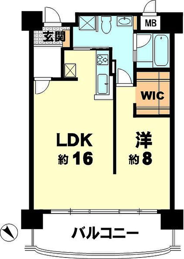 琵琶湖アーバンリゾートI番館(1LDK) 4階の間取り図