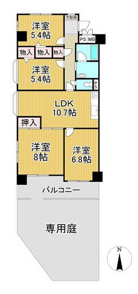 シンコーメゾン多田弐番館　1階(4LDK) 1階の内観