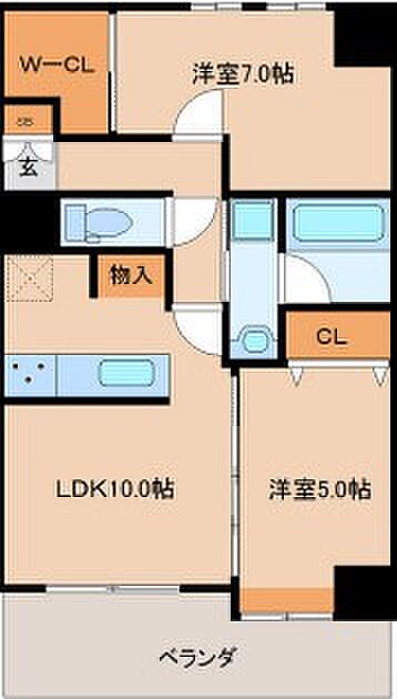 菊川ビューハイツ(2LDK) 8階/803の間取り図