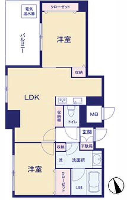 サンヴィヴァン亀戸ノース(2LDK) 9階/902の間取り図