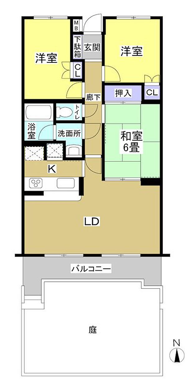 フジヤサウスコート浜松(3LDK) 1階の内観