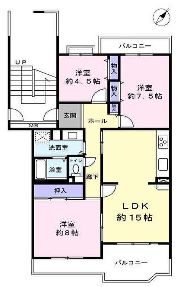 サードスクエア小倉台(3LDK) 2階の間取り図