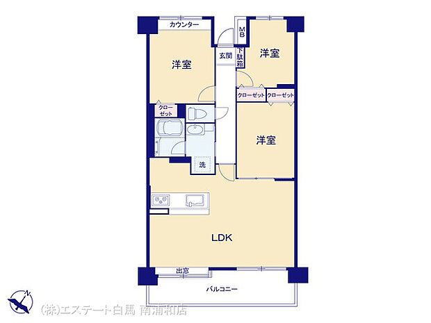 東川口パーク・ホームズ(3LDK) 1階の間取り図