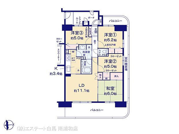 ルイシャトレ川口青木リバーパーク(4LDK) 5階の間取り図