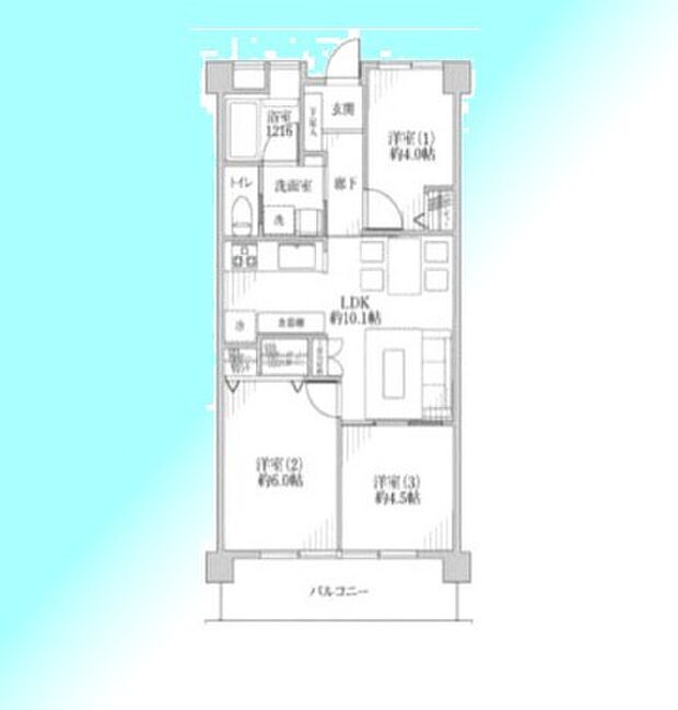 シャルム西川口(3LDK) 4階の間取り図