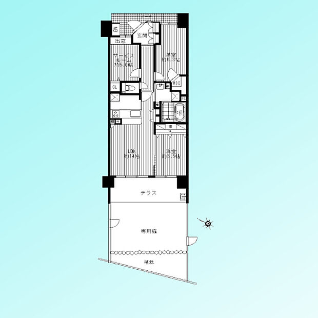 コスモシティ浦和クレイベル(2SLDK) 1階の間取り図