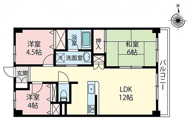 ロイヤルステージ東所沢II(3LDK) 2階の間取り図