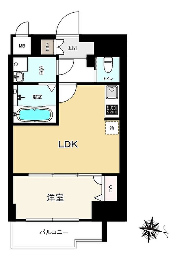 プロシード大阪ＮＢ3(1LDK) 9階の間取り図