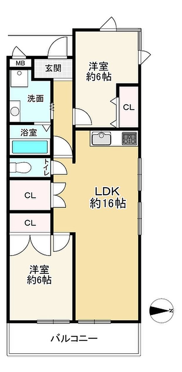センチュリーパークユニ東梅田(2LDK) 8階の間取り図