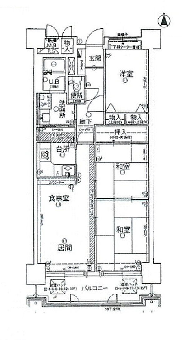 ライオンズマンション平野(3LDK) 8階の間取り図