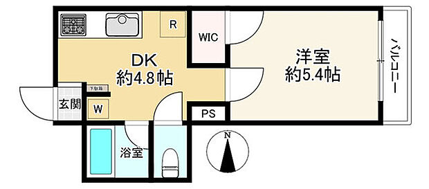 ワコー第9梅田マンション(1DK) 6階の内観