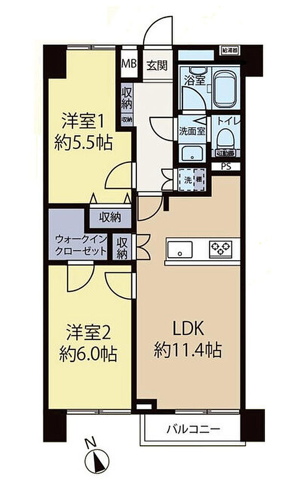 トダカ尾久コーポ(2LDK) 4階の間取り図