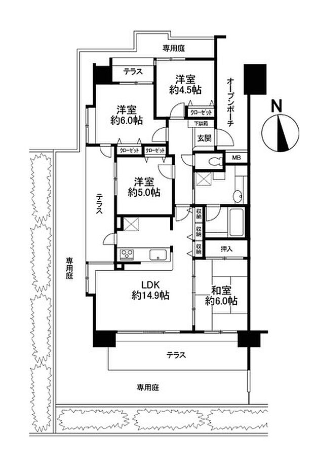 コスモ川口シムズ・スクエア(4LDK) 1階の間取り図