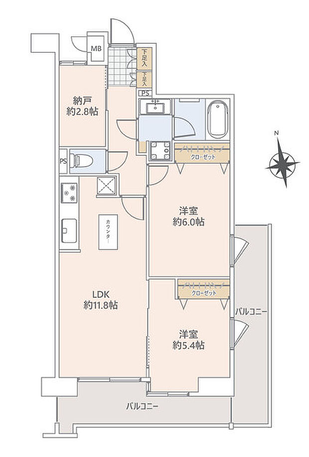 モンファイエ西川口(2SLDK) 9階の間取り図