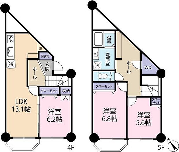 メゾン夏見台(3LDK) 4階の間取り図