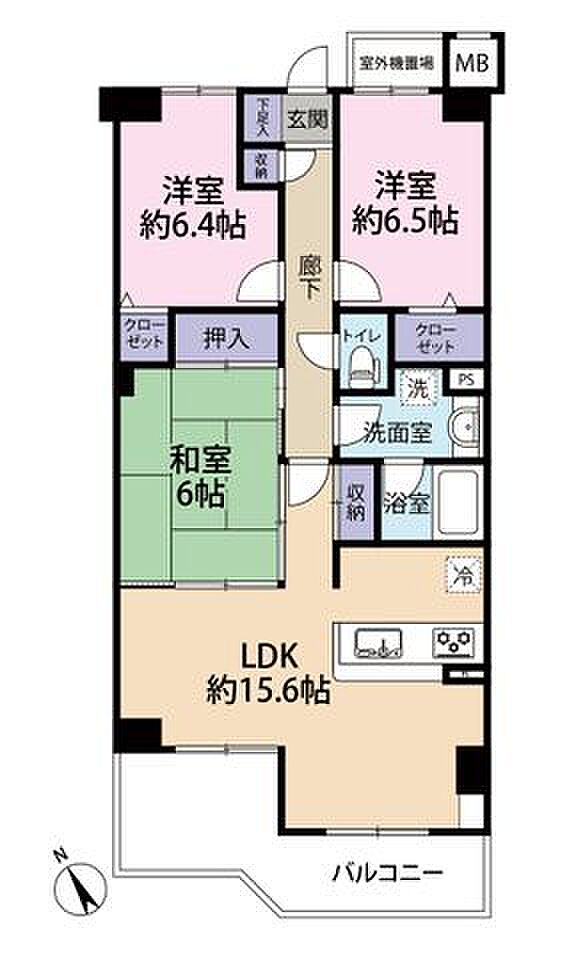 ニューイーストタワー船橋本町(3LDK) 3階の間取り図