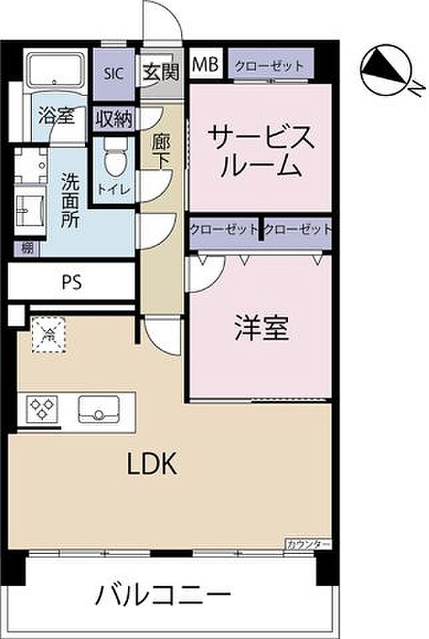 マンションニュー行徳第一(2LDK) 3階の間取り図