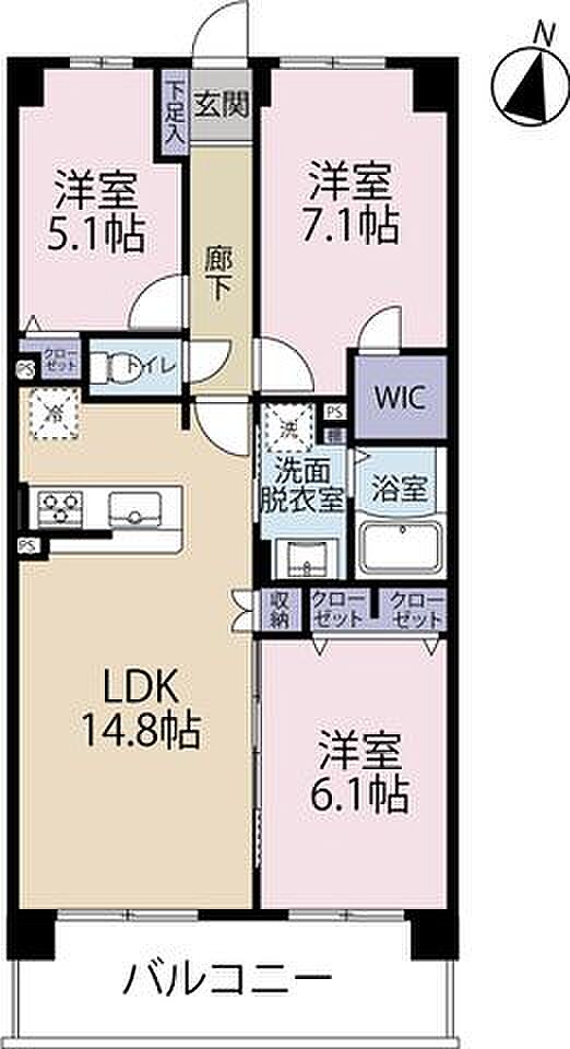 ソフィア習志野台(3LDK) 2階の間取り図
