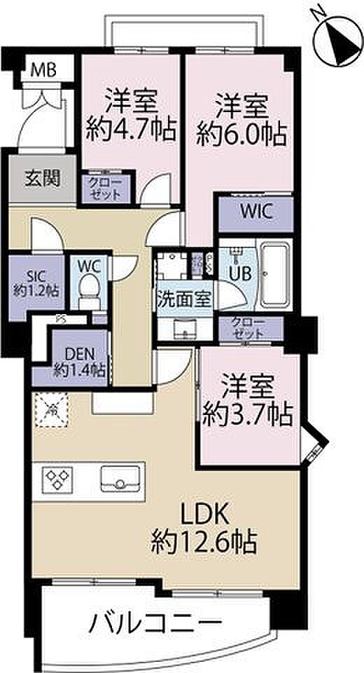 サンファミール船橋(3SLDK) 4階の間取り図